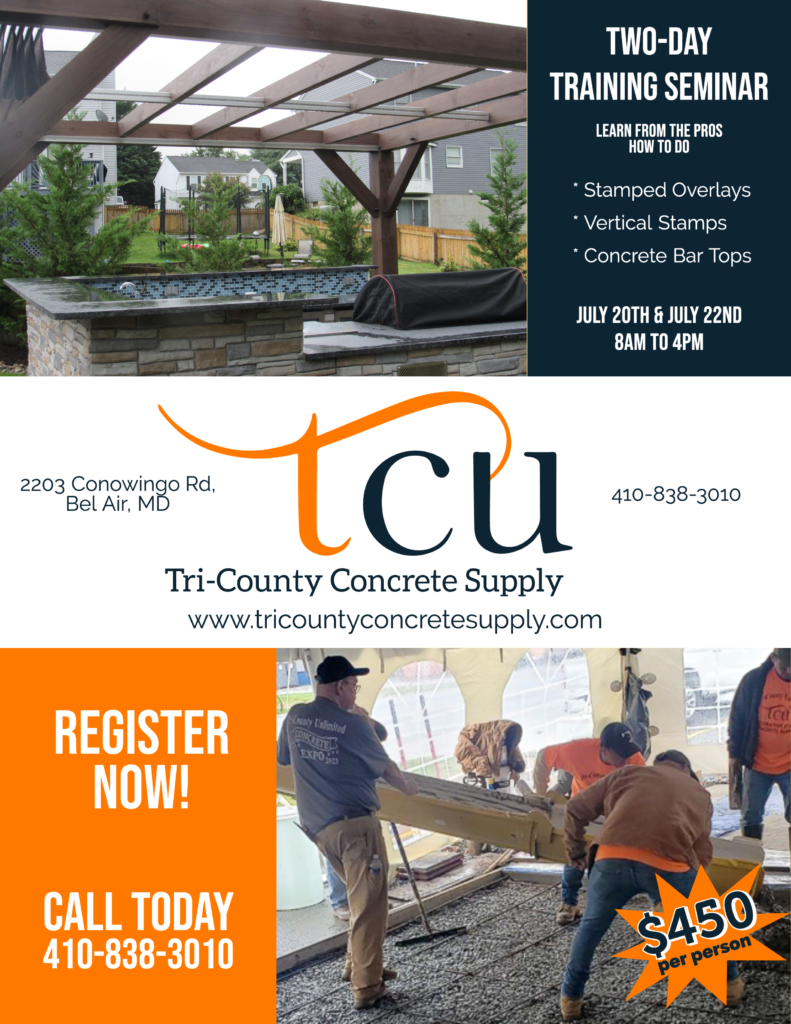 Stamped concrete training - Tri-County Concrete Supply